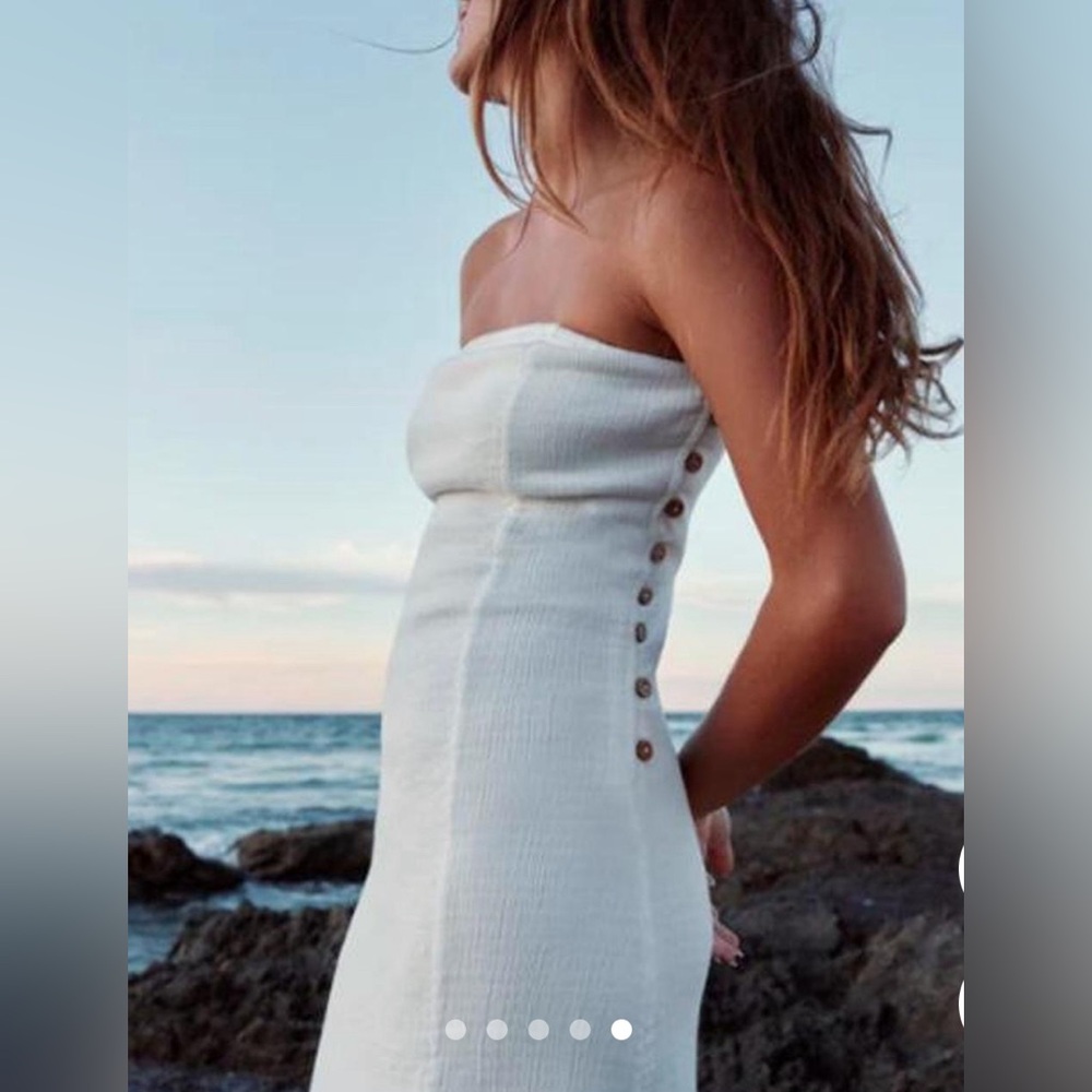 NWOT Free People Made Me Blush White Strapless Dress - Picture 2 of 4